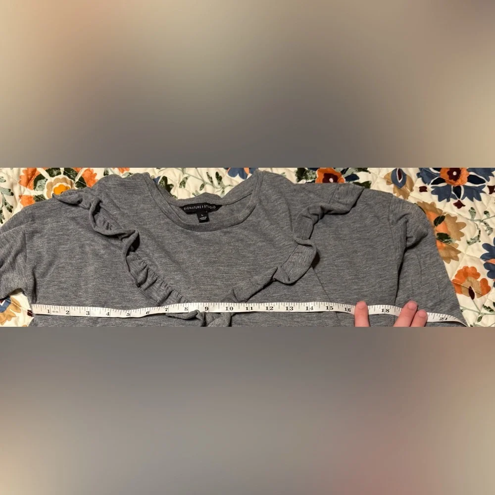 signiture studio womens long sleeve shirt gray size large - Picture 5 of 5